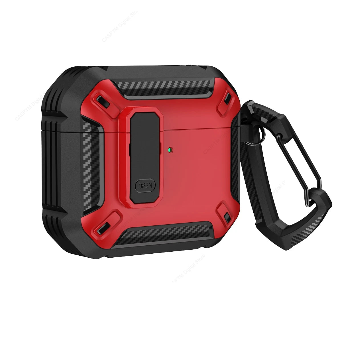 AirPods 4 Rugged Case with Lock Hook Shockproof TPU Protective Cover