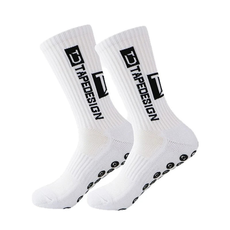 Anti Slip Football Socks Mid Calf Non Slip Grip Socks Men Women Sports Cycling Running Yoga Socks 1 Pair