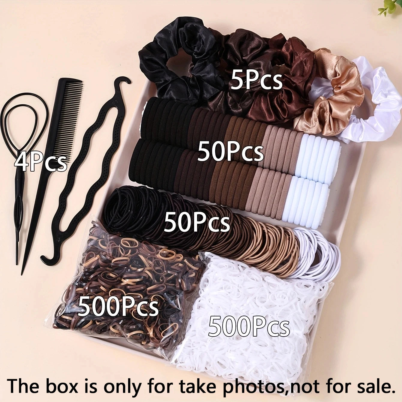 Hair Accessories Set Scrunchies Elastic Bands Ponytail Kit Women Fashion Bundle
