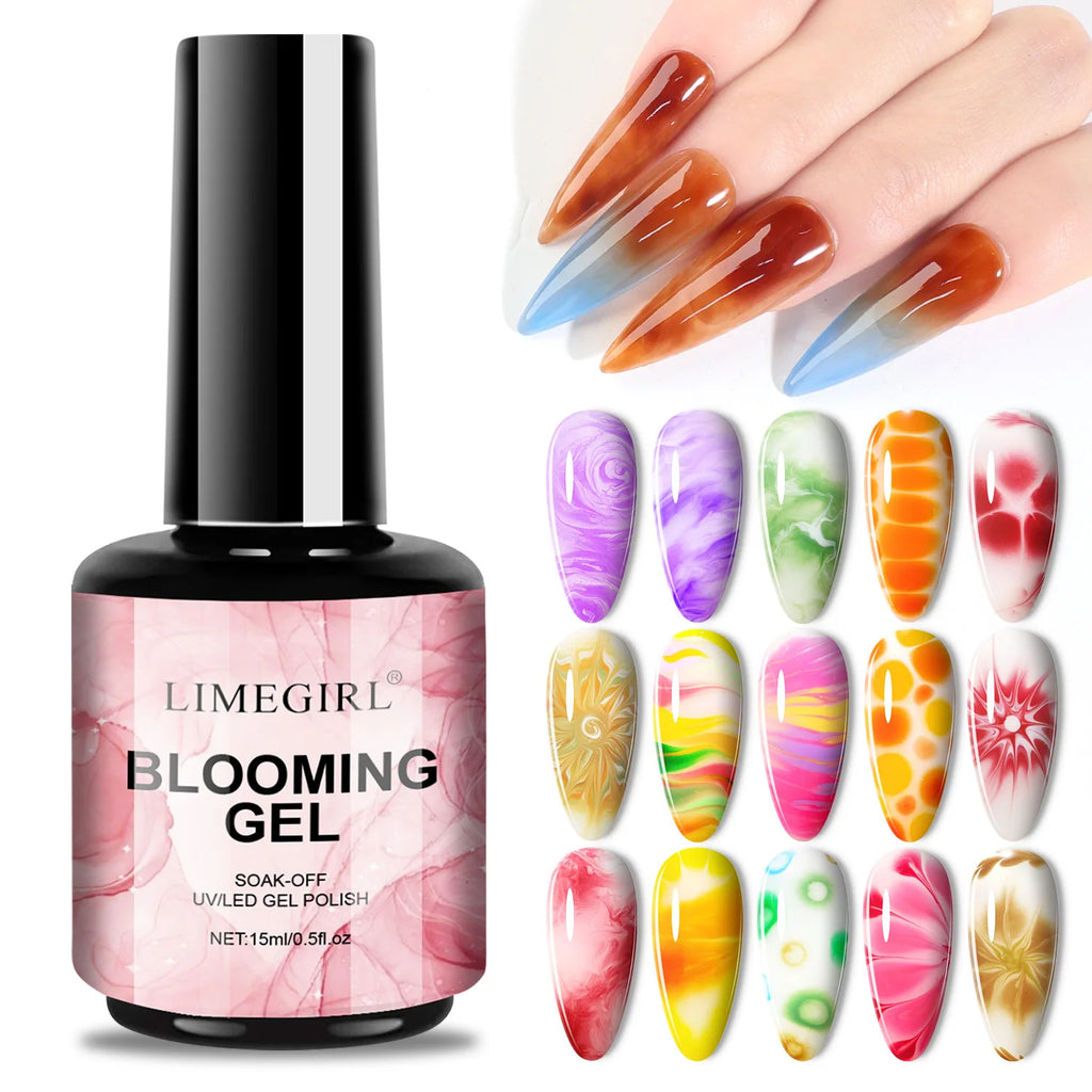 Blooming Gel Nail Polish – Marble Effect UV Gel for Creative Nail Art Designs
