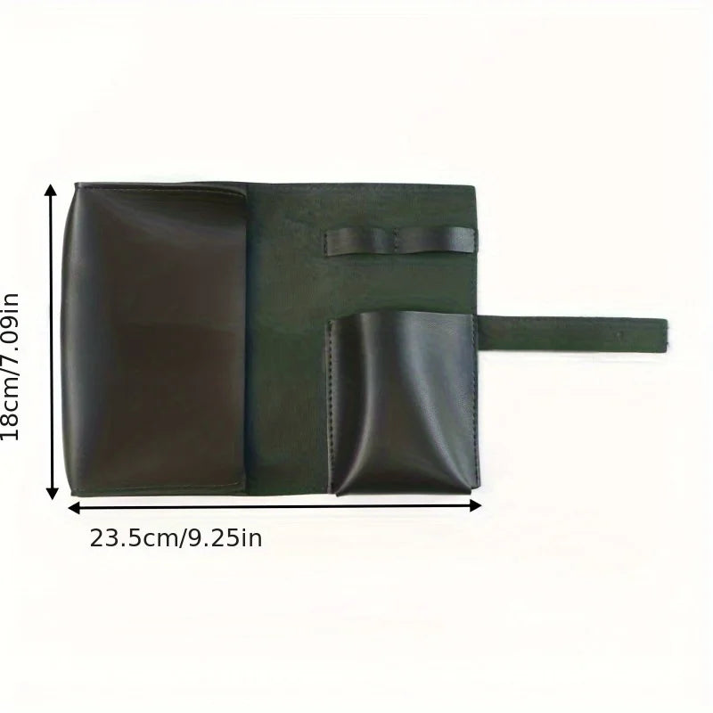 Leather Cable Organizer Travel Electronics Storage Bag