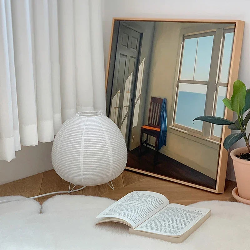 Paper Lantern LED Table Lamp Bedside Light for Bedroom Living Room Decor