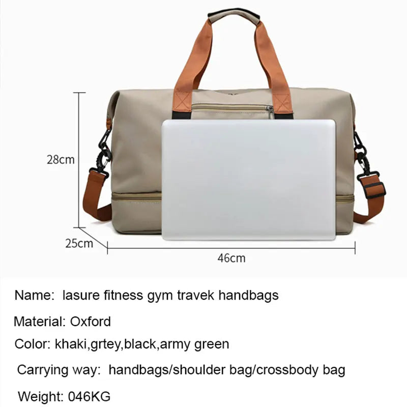 Travel Gym Bag Waterproof Duffle Large Capacity Fitness Bag With Shoe Compartment