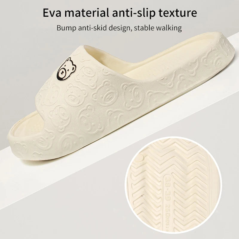 Non Slip Bathroom Slippers Women Soft EVA Shower Slides Indoor Home Sandals Anti Slip Summer Lightweight Slippers