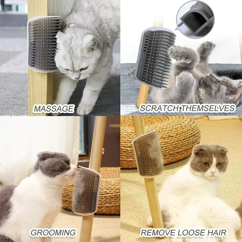 Cat Corner Scratcher Massage Comb with Catnip