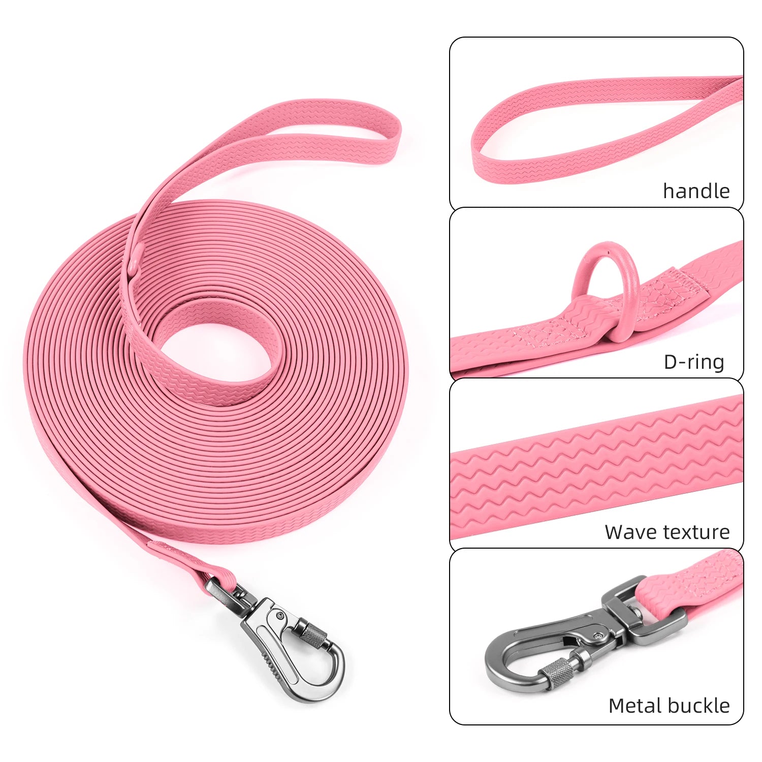 Waterproof PVC Dog Leash Long Training Leash for Large Dogs