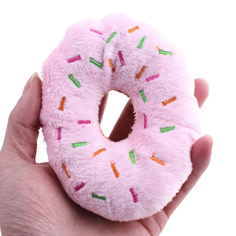 Donut Plush Squeaky Dog Toy for Small Medium Dogs