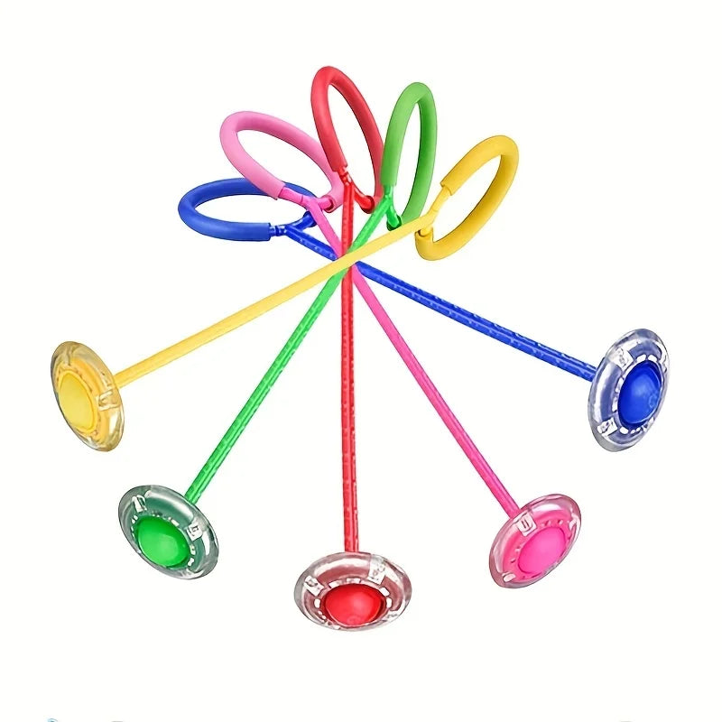 Flashing Jump Ring Bouncing Ball Foldable Kids Skill Toy LED Sports Game