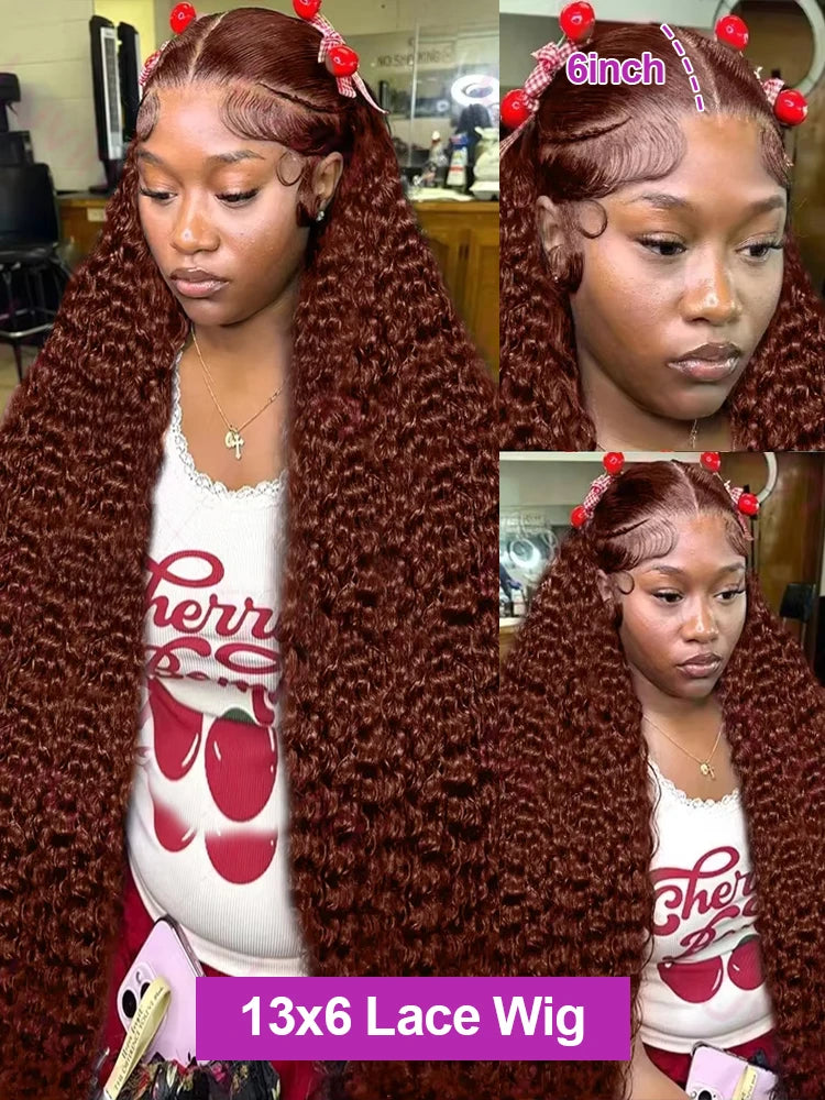 Chocolate Brown Deep Curly Wig – HD Lace Front Human Hair Glueless Wig