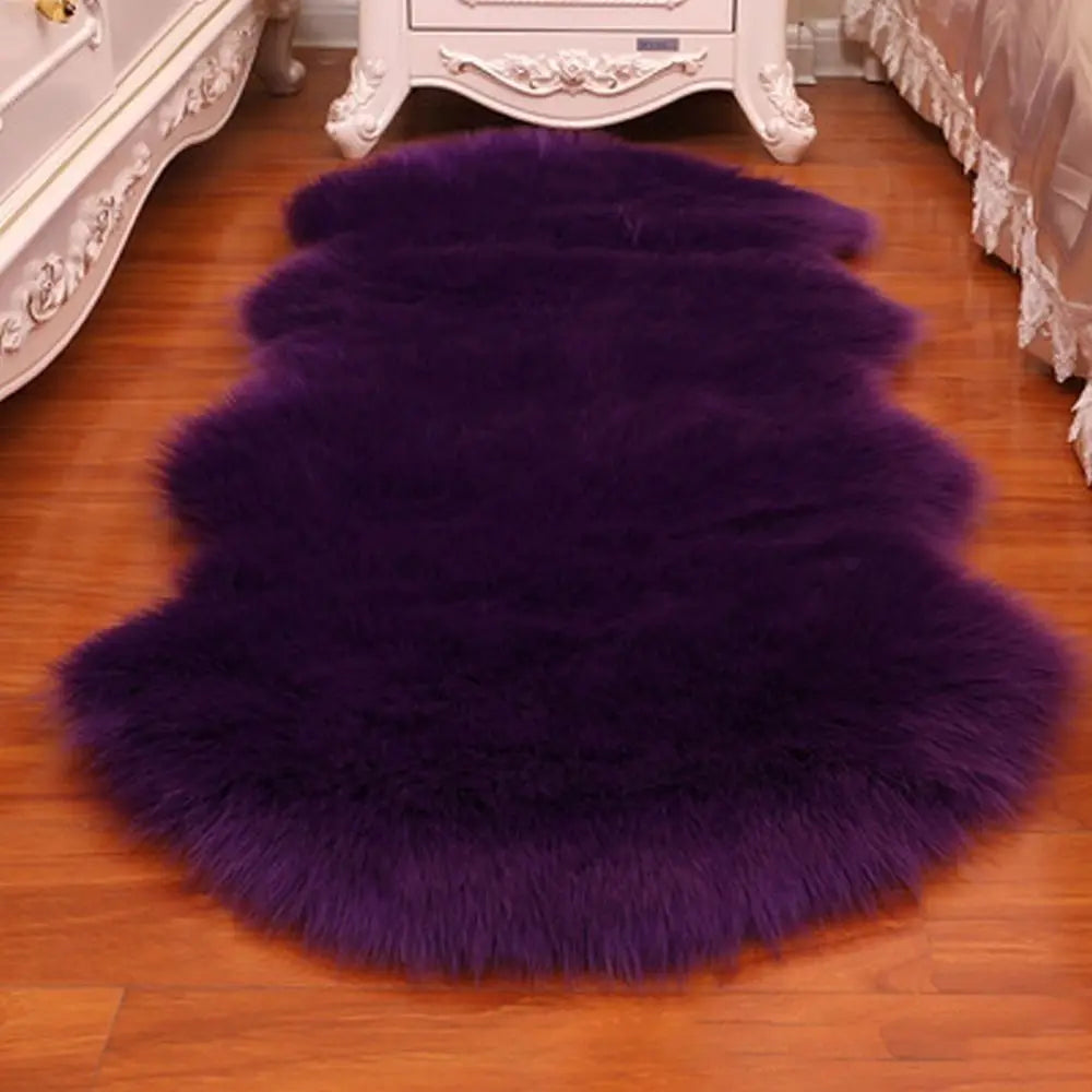 Artificial Sheepskin Rug Long Hair Fluffy Soft Faux Wool Shaggy Floor Mat Home Decor
