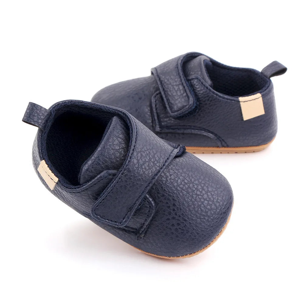 Newborn Baby Leather Shoes Anti Slip Rubber Sole First Walker Moccasins