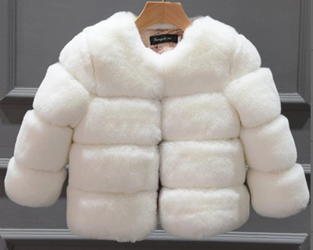Girls Faux Fur Winter Coat Warm Kids Jacket