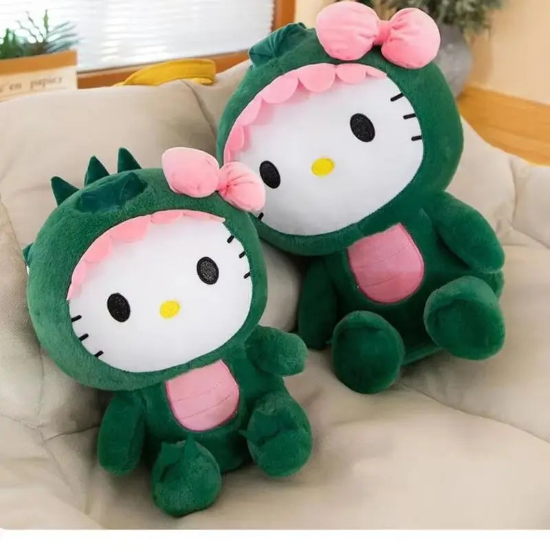 Hello Kitty Dinosaur Plush Pillow Kawaii Sanrio Cushion Toy 35CM