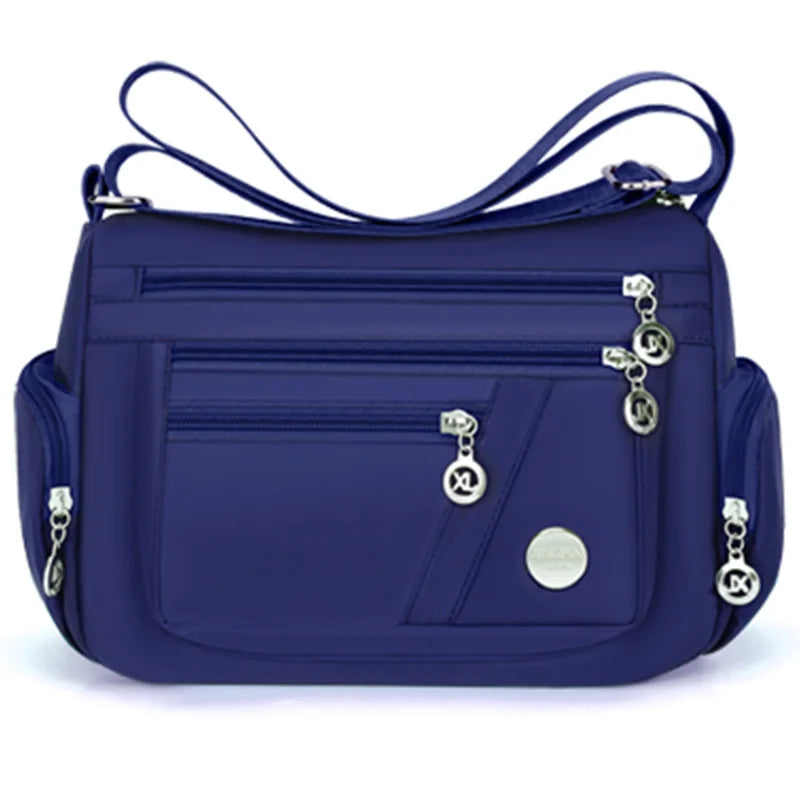 Women Nylon Crossbody Bag Multi Pocket Shoulder Bag Waterproof Travel Casual Handbag Large Capacity Messenger Bag