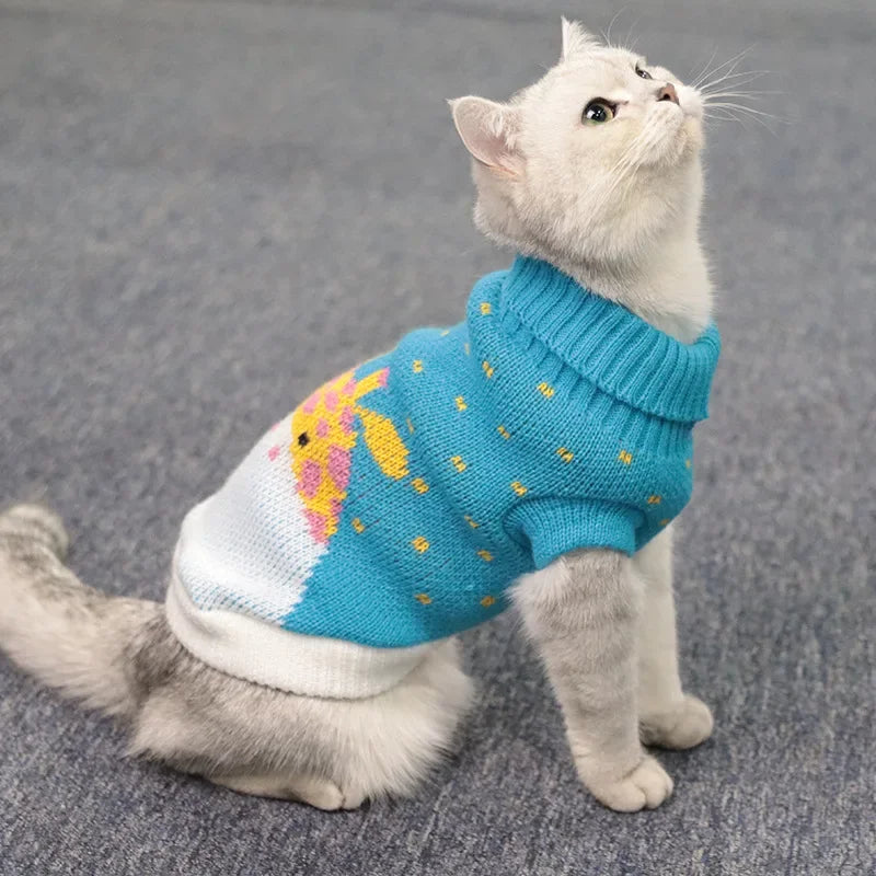 Winter Cat Sweater Vest – Fashion Warm Clothing for Sphynx Cats & Pets