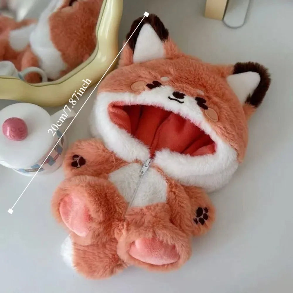20cm Cotton Doll Animal Onesie Outfit Fox Bunny Costume Clothes