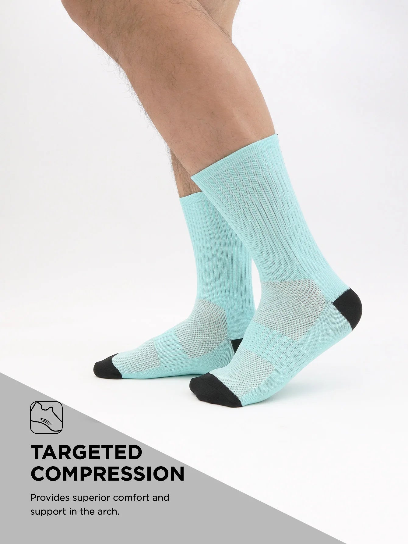 Compression Cycling Crew Socks Breathable Sports Running Hiking Bike Socks 1 Pair