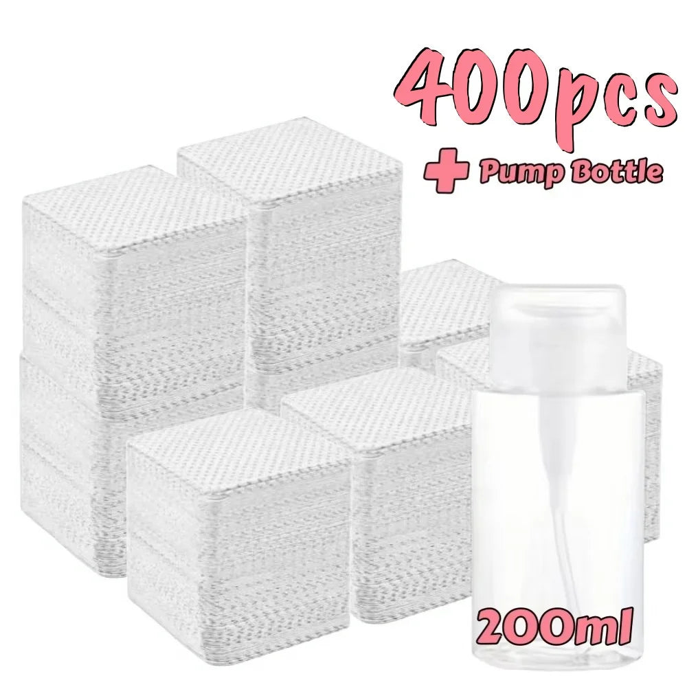 Lint-Free Nail Wipes 600pcs with Pump Bottle