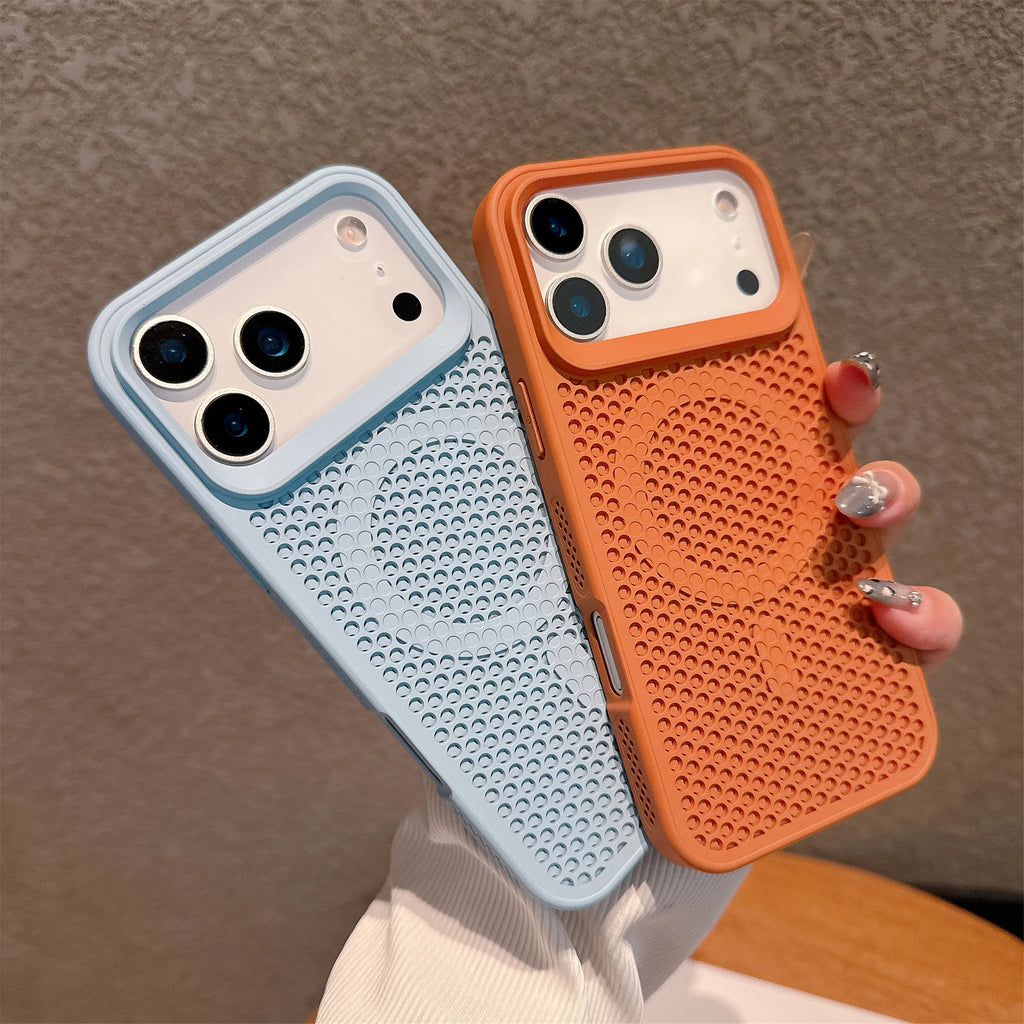 Breathable Mesh Heat Dissipation Magnetic iPhone Case