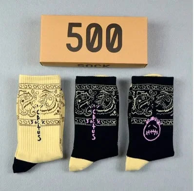 Cactus Jack Cotton Crew Socks Men 3 Pairs Box Free Shipping