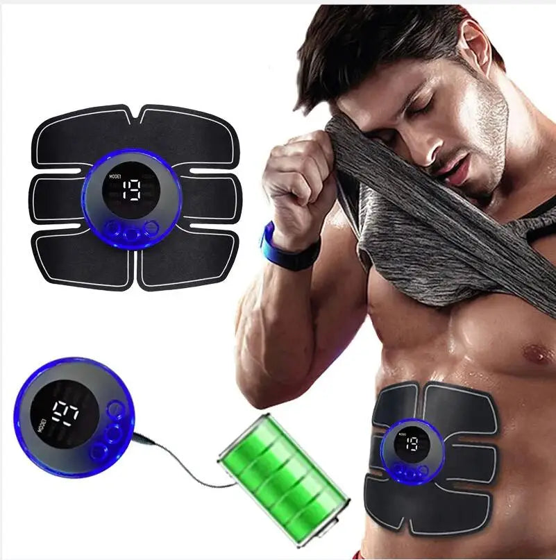 EMS Abs Stimulator Pads Muscle Toner Electric Abdominal Trainer USB Rechargeable Fitness Body Workout Patch
