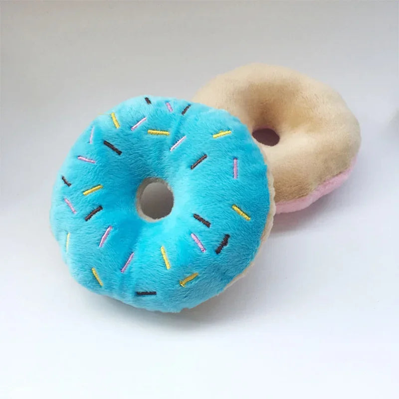 Donut Plush Squeaky Dog Toy for Small Medium Dogs