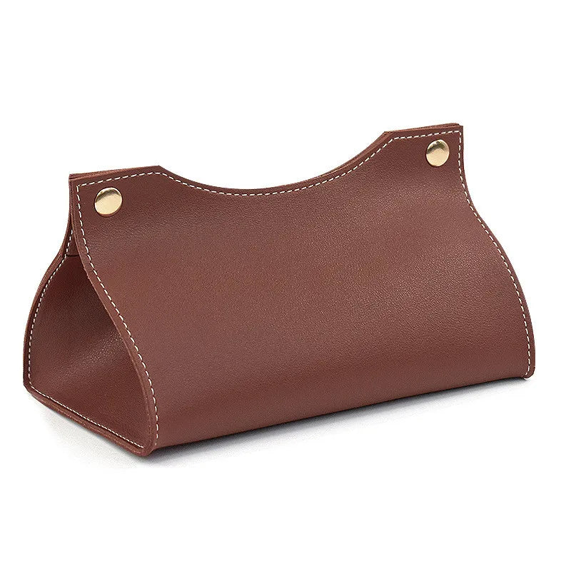 Leather Tissue Box Holder Napkin Organizer for Living Room Kitchen