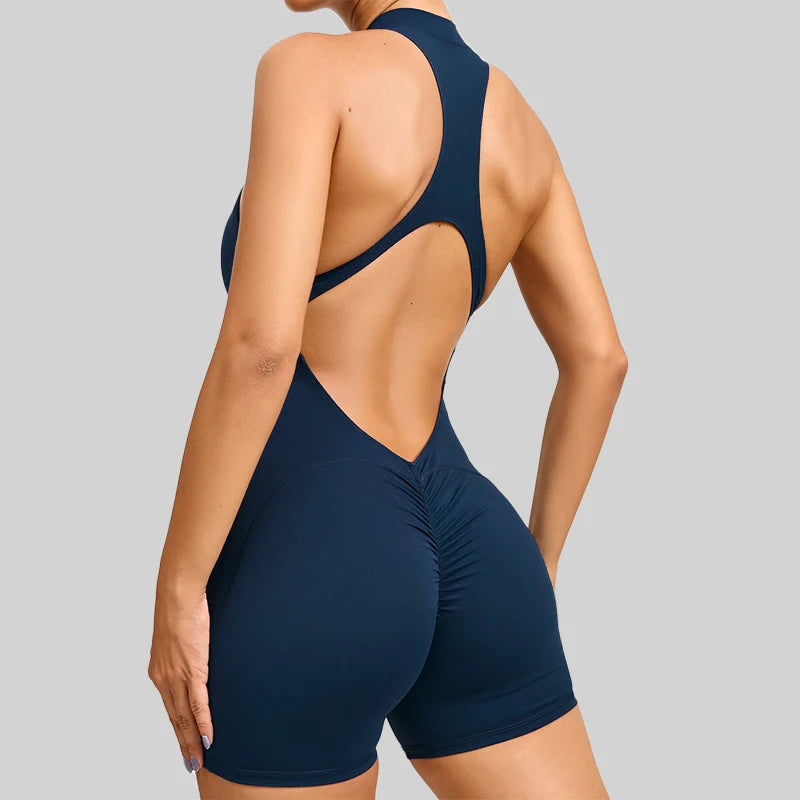 Women Sleeveless Sports Jumpsuit Yoga Gym Romper One Piece Workout Bodysuit