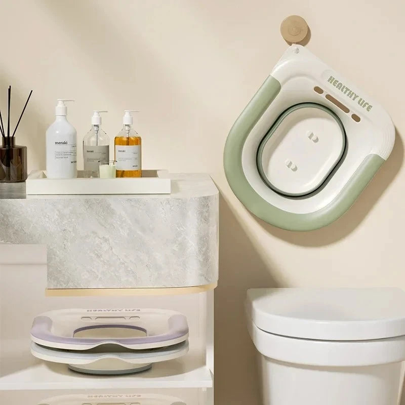 Portable Foldable Sitz Bath Basin for Toilet Pregnancy Hemorrhoid Care