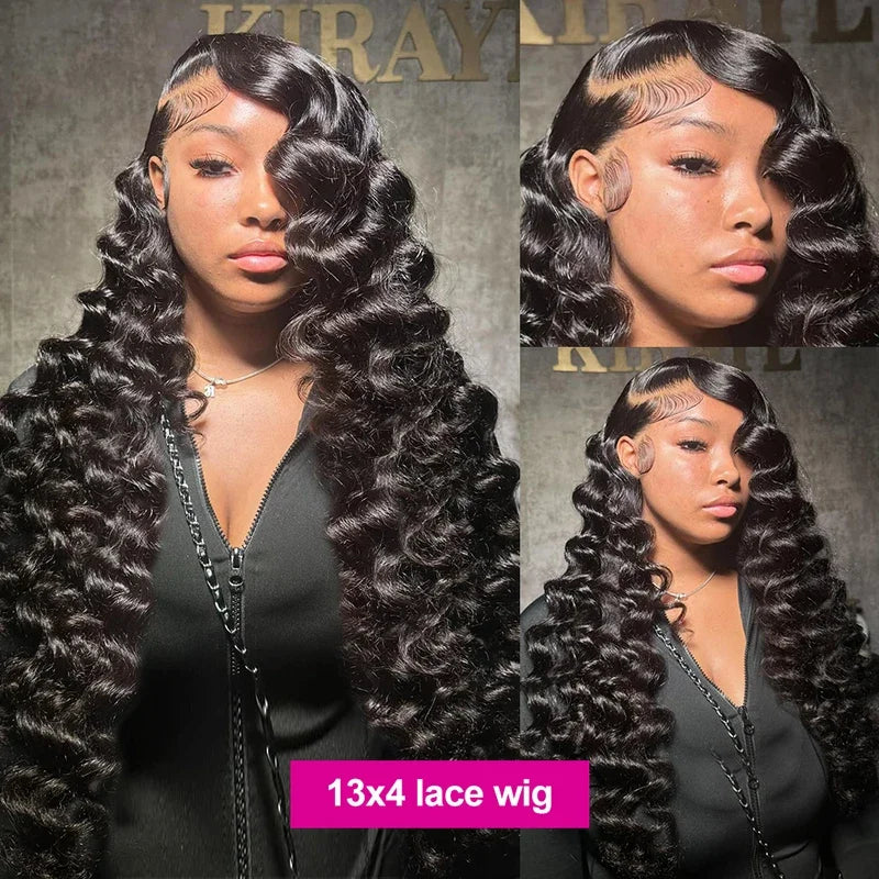 Loose Wave Human Hair Wig – HD Lace Front Glueless Wig with Natural Hairline