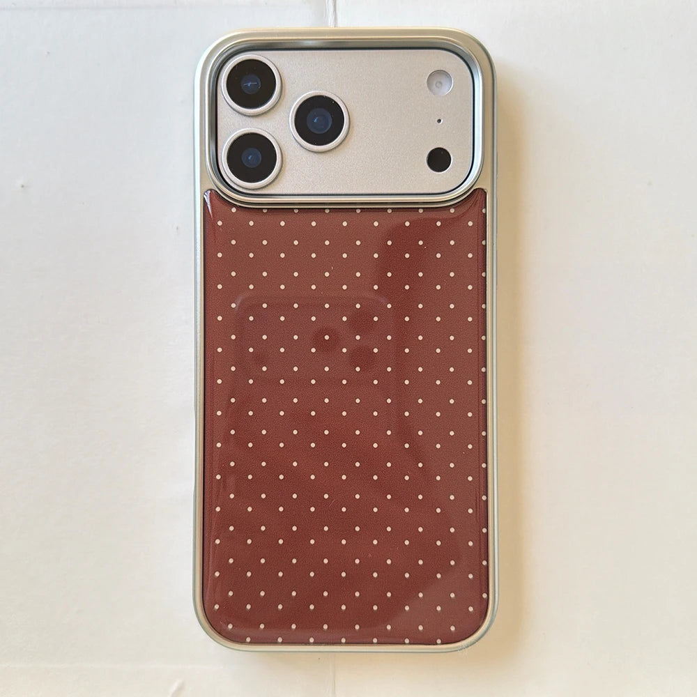 Polka Dot Electroplated Silver Shockproof iPhone Case