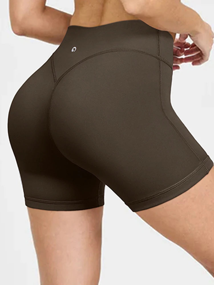 Women’s High Waist Breathable Yoga Shorts Elastic Running Gym Workout Shorts