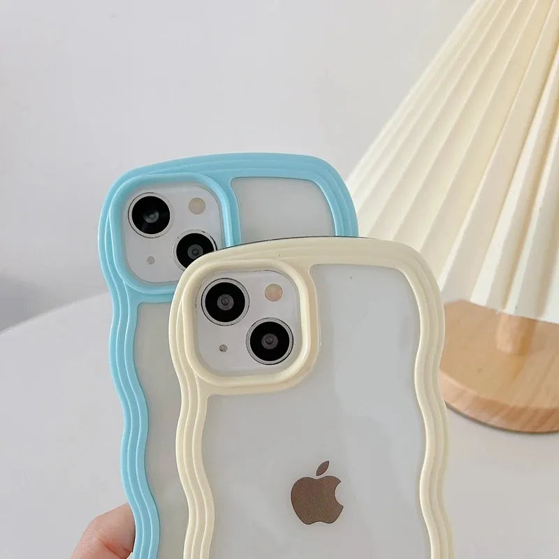 Candy Wavy Lines Transparent Bumper iPhone Case