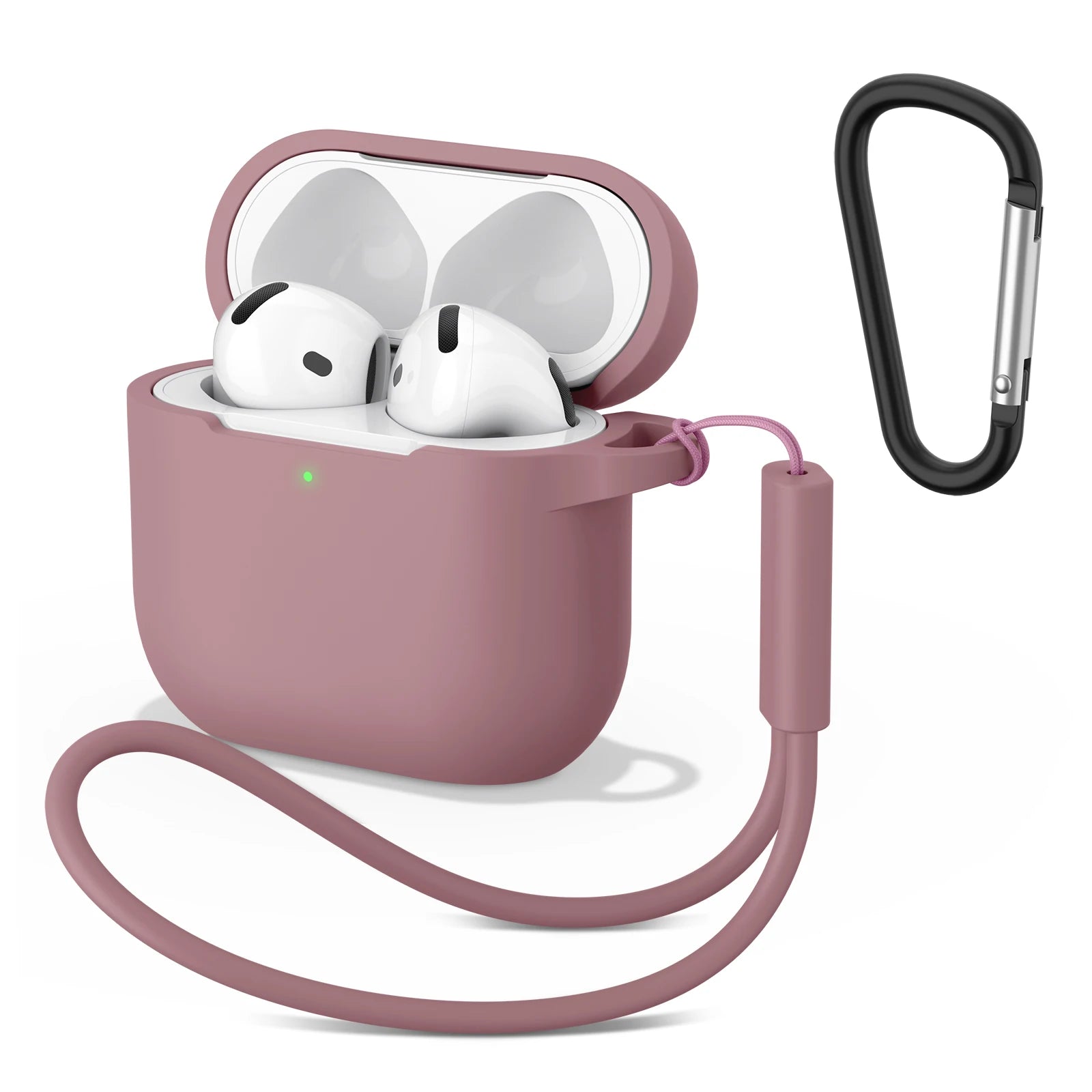 AirPods 4 Silicone Case with Strap & Carabiner Shockproof Protective Cover