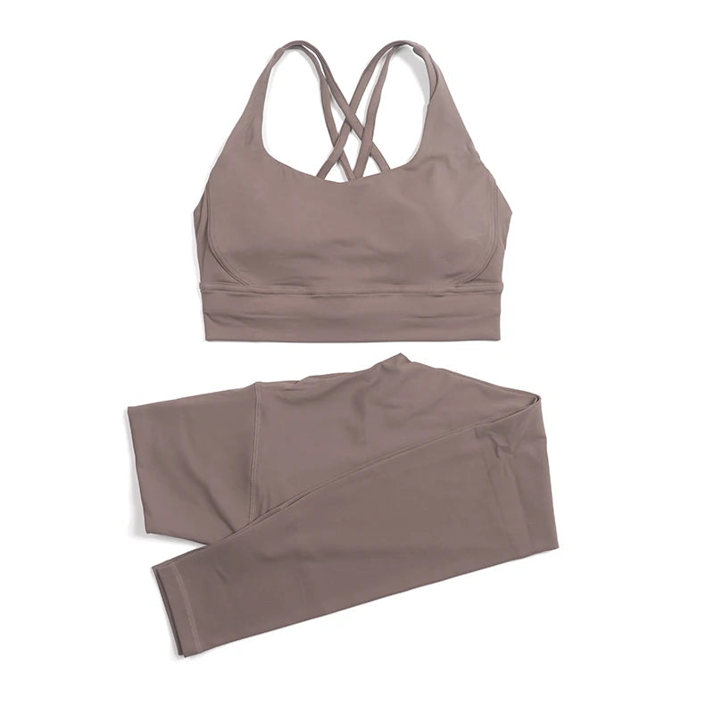 Women Seamless Gym Set Sports Bra & Leggings Fitness Yoga Workout Outfit