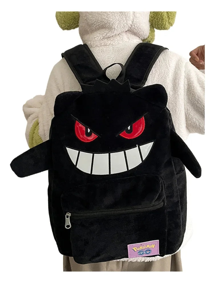 Cute Purple Ghost Cartoon Backpack Large Kawaii Storage Bag