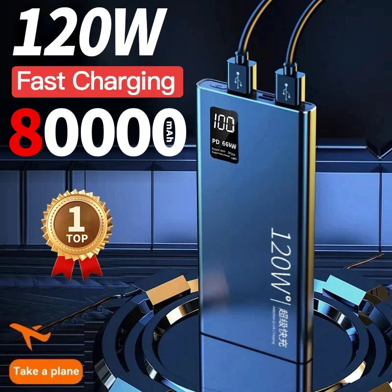 Power Bank 80000mAh High Capacity Portable Charger LED Display External Battery for iPhone Xiaomi Samsung