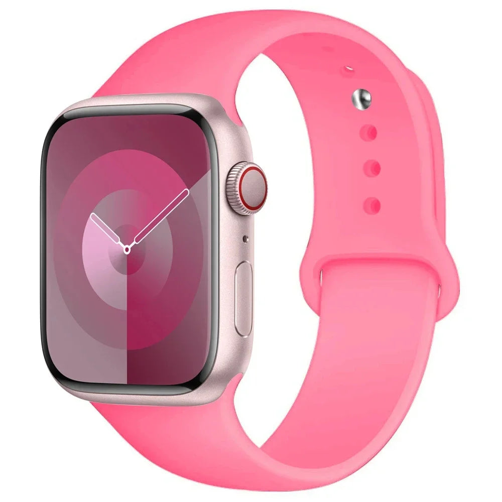 Silicone Apple Watch Band – Sport Strap Replacement for Apple Watch Series 3–9, SE & Ultra