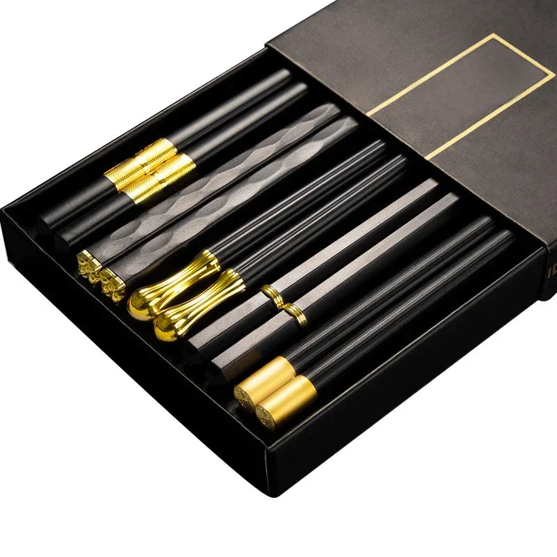 5 Pairs Japanese Non Slip Chopsticks Reusable Sushi Chopsticks Set for Home Restaurant and Hotel
