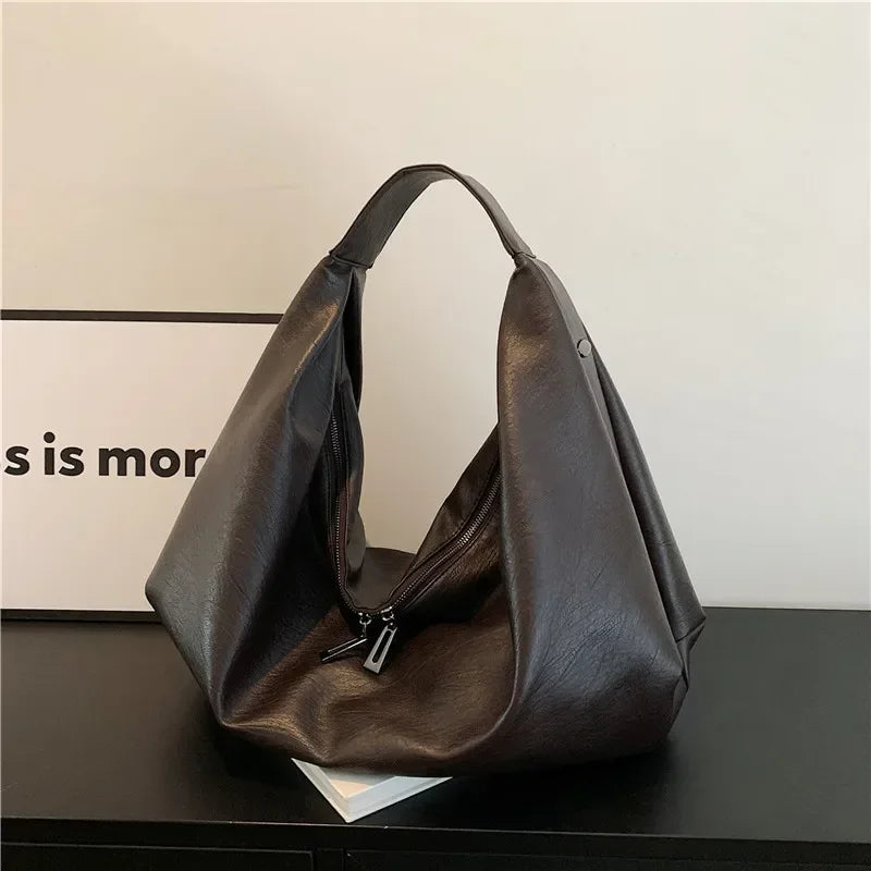 Women Large Black Hobo Shoulder Bag Soft Leather Tote Crossbody Travel Handbag