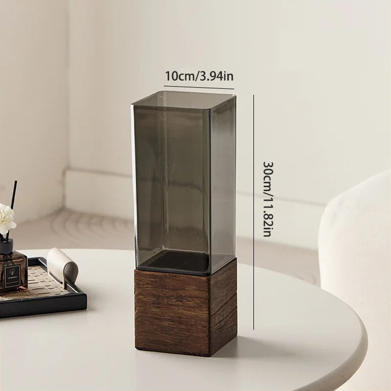 Nordic Acrylic Vase with Base Minimalist Flower Vase for Table Decor Gift