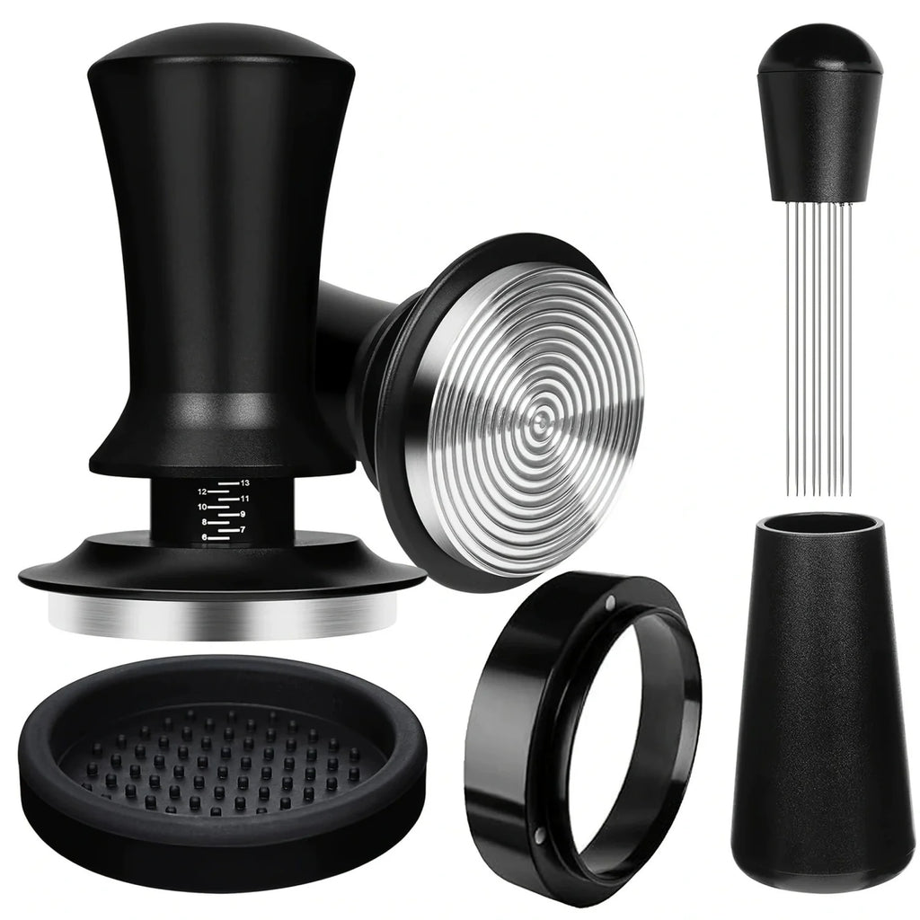 Coffee Tool Set 4 7pcs Stainless Steel Tamper Needle Ring Barista Kit
