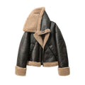 Women Thickened Double Sided Short Jacket Brown Winter Coat 2025