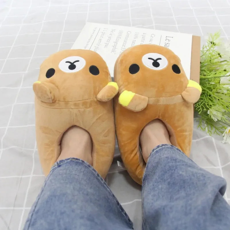 Cute Bear Cotton Slippers Warm Indoor Home Shoes