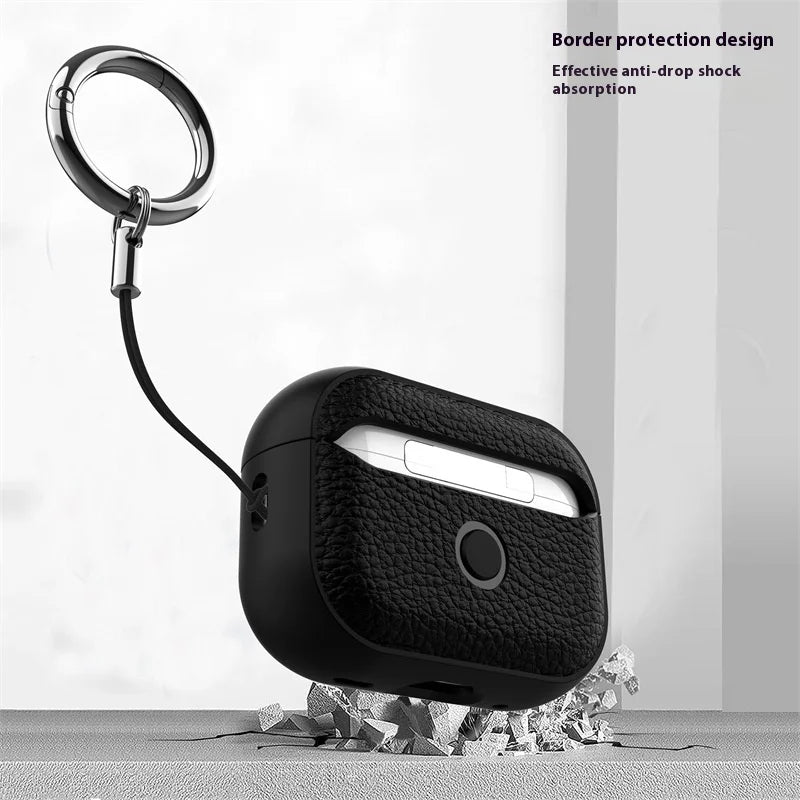AirPods Pro 3 TPU Leather Case with Lanyard Protective Cover for AirPods 1–4 Pro 2
