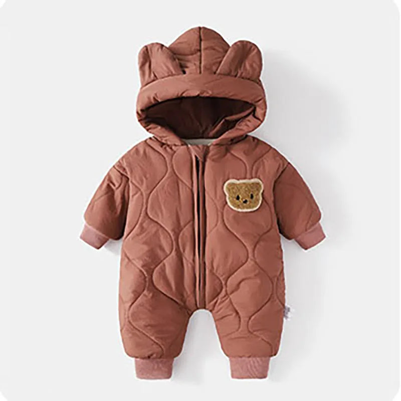 Winter Baby Bear Romper Warm Fleece Jumpsuit