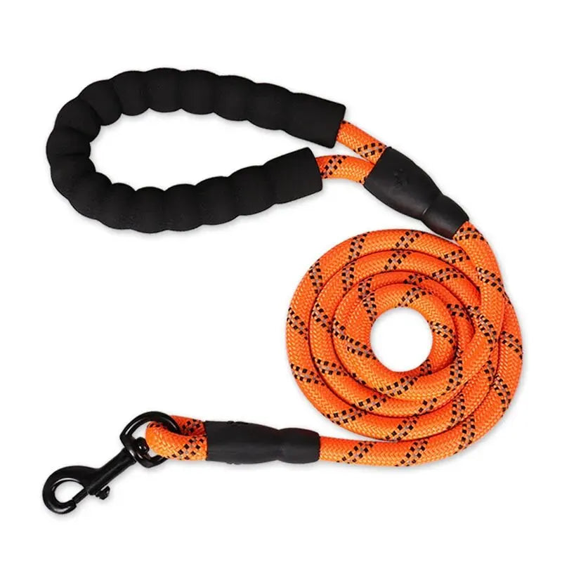 Heavy-Duty Reflective Dog Leash – Rope Lead with Soft Padded Handle