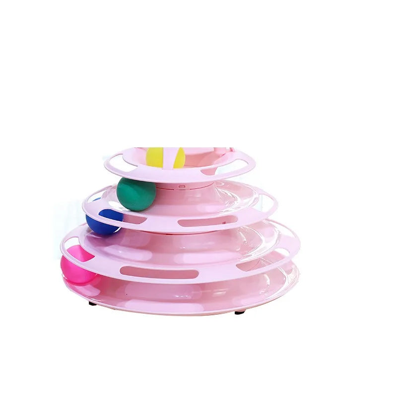 3 Layer Cat Ball Track Toy Interactive Turntable Tower