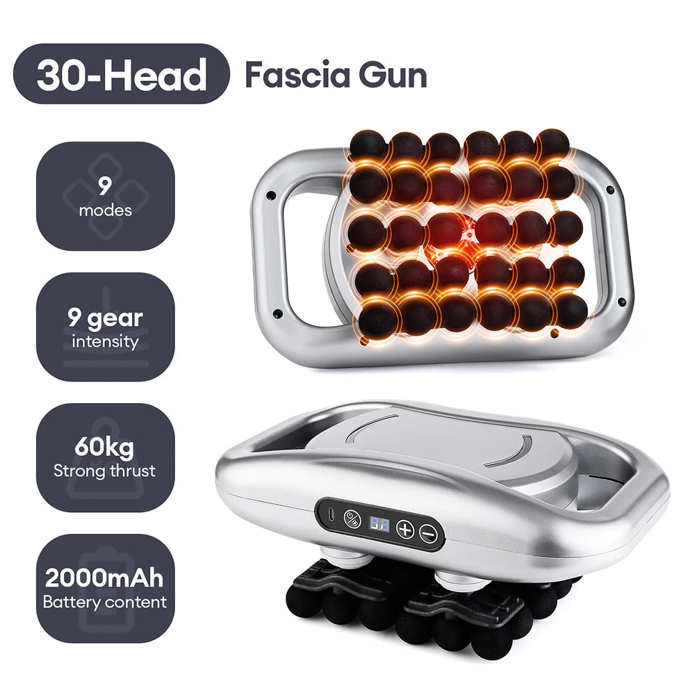 42 Heads Massage Gun Deep Tissue Muscle Massager High Frequency Body Fascia Gun for Back Neck Shoulder