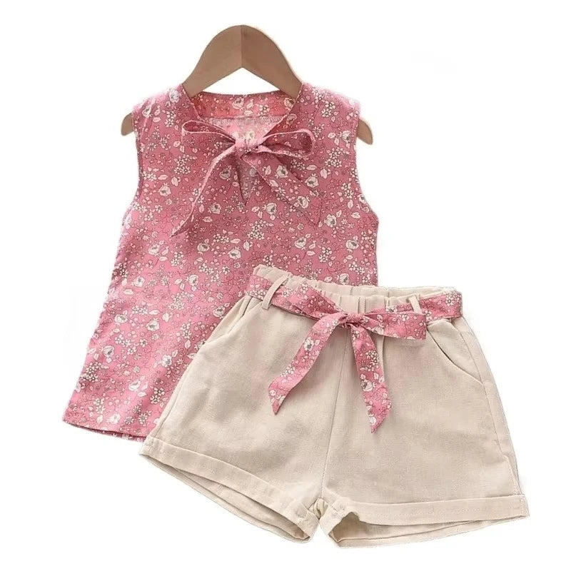 Baby Girl Summer Vest and Shorts Set